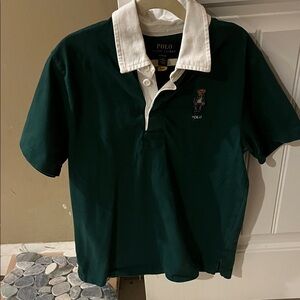 Polo by Ralph Lauren Green Rugby Polo with White Collar